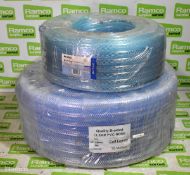 2x Rolls of clear PVC braided hose