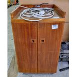 Wooden cupboard with 4 socket extension lead - L 600 x W 490 x H 790mm