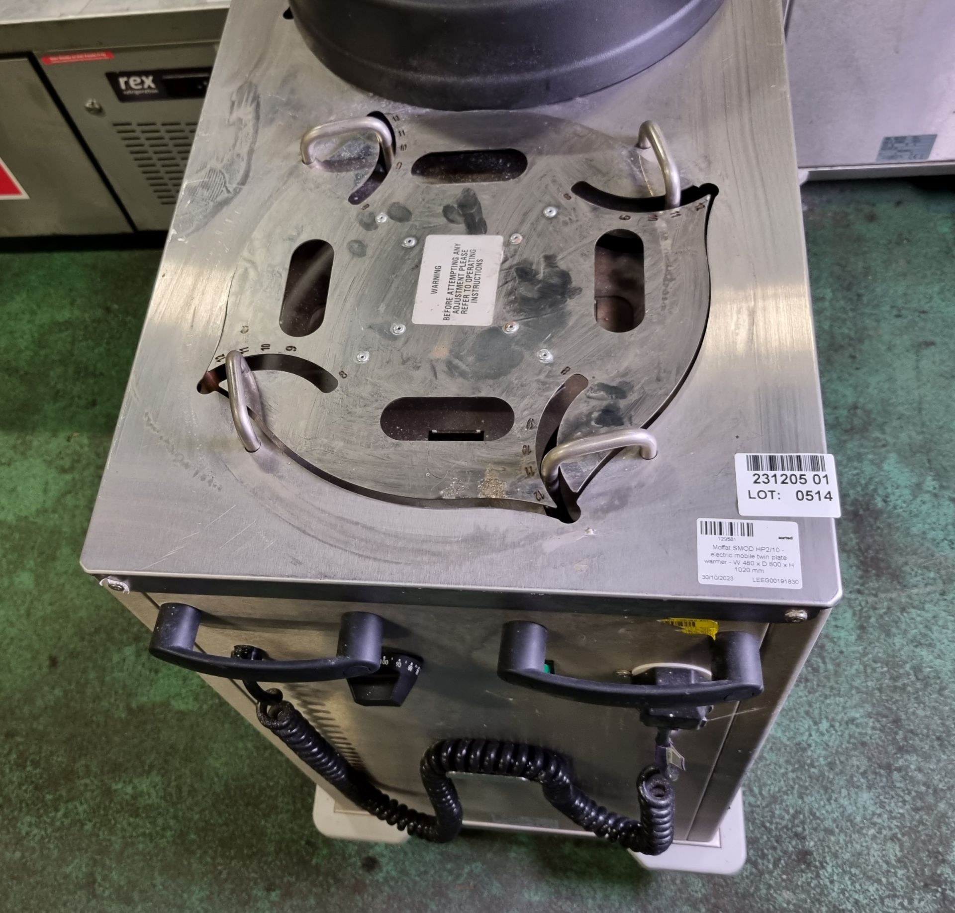 Moffat SMOD HP2/10 - electric mobile twin plate warmer - W 480 x D 800 x H 1020 mm - Image 4 of 5