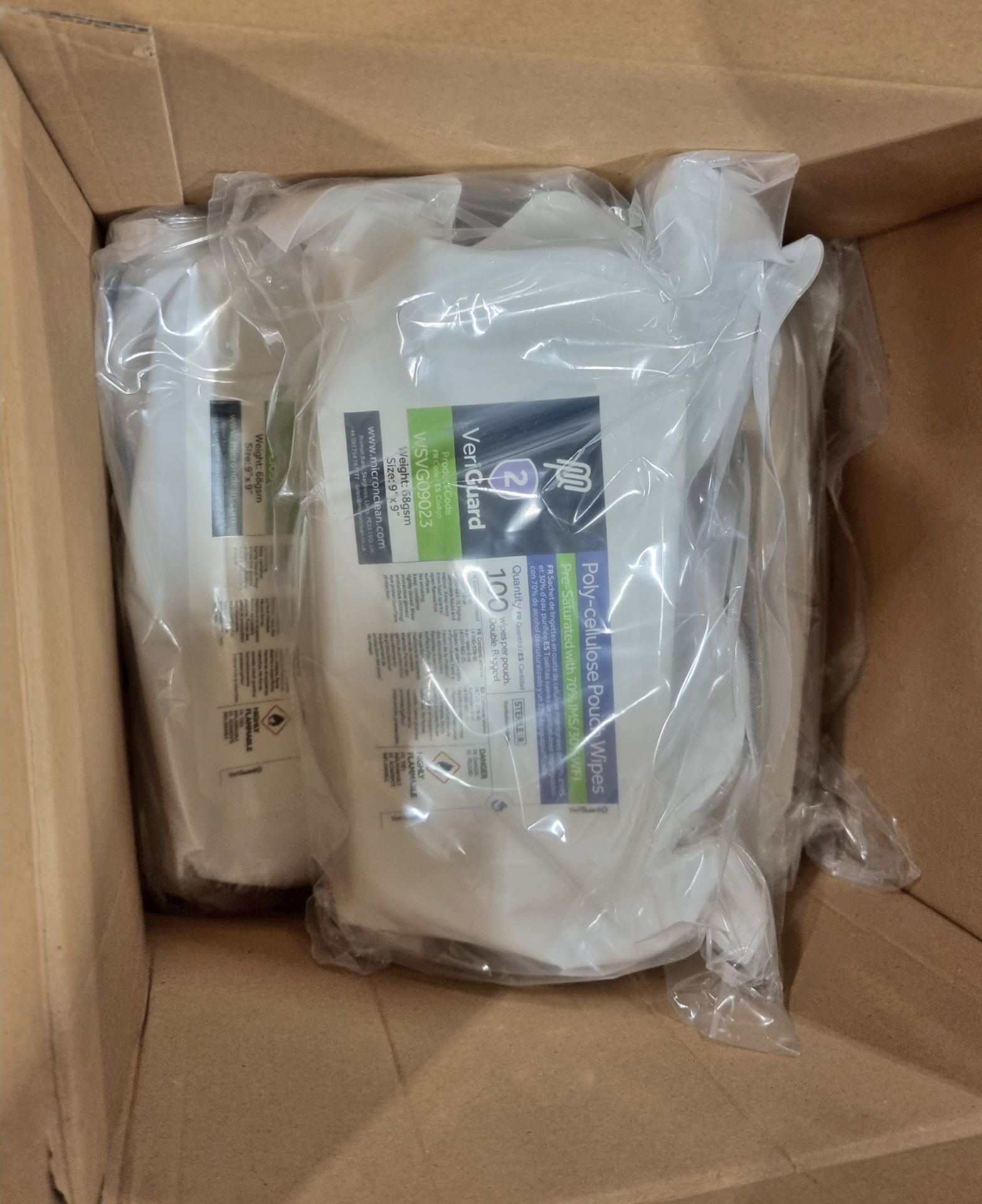 36x boxes of Micronclean Veriguard Polycellulose C-folded pouch wipe sterile - 230mm x 230mm - Image 4 of 4