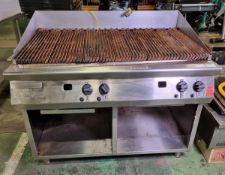 Falcon stainless steel gas chargrill - W 1200 x D 1000 x H 1050mm