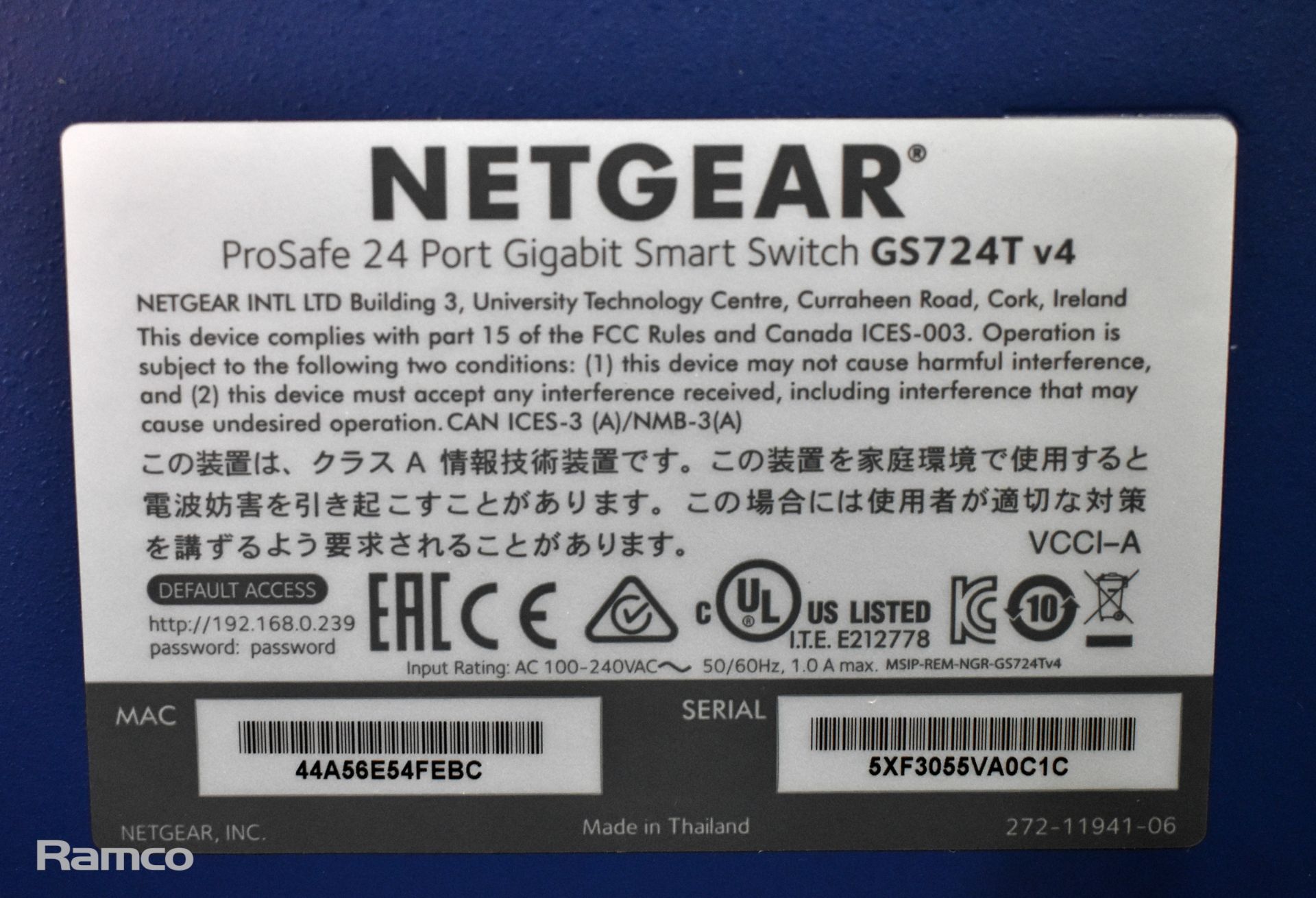 Netgear GS724T-400EUS 24 port GE smart gigabit network switch - Image 4 of 4