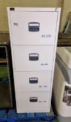 Dams 4 drawer light grey filing cabinet - W 470 x 630 x H 1320 mm