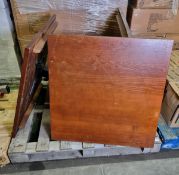 3 wooden square tables - L 800 x W 800 x H 750mm each