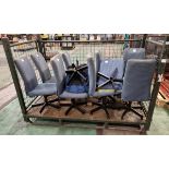 10x Blue fabric chairs with swivel base