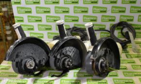 3x Mac Allister MSAG2000 angle grinders - SPARES OR REPAIRS - RETAIL RETURNS