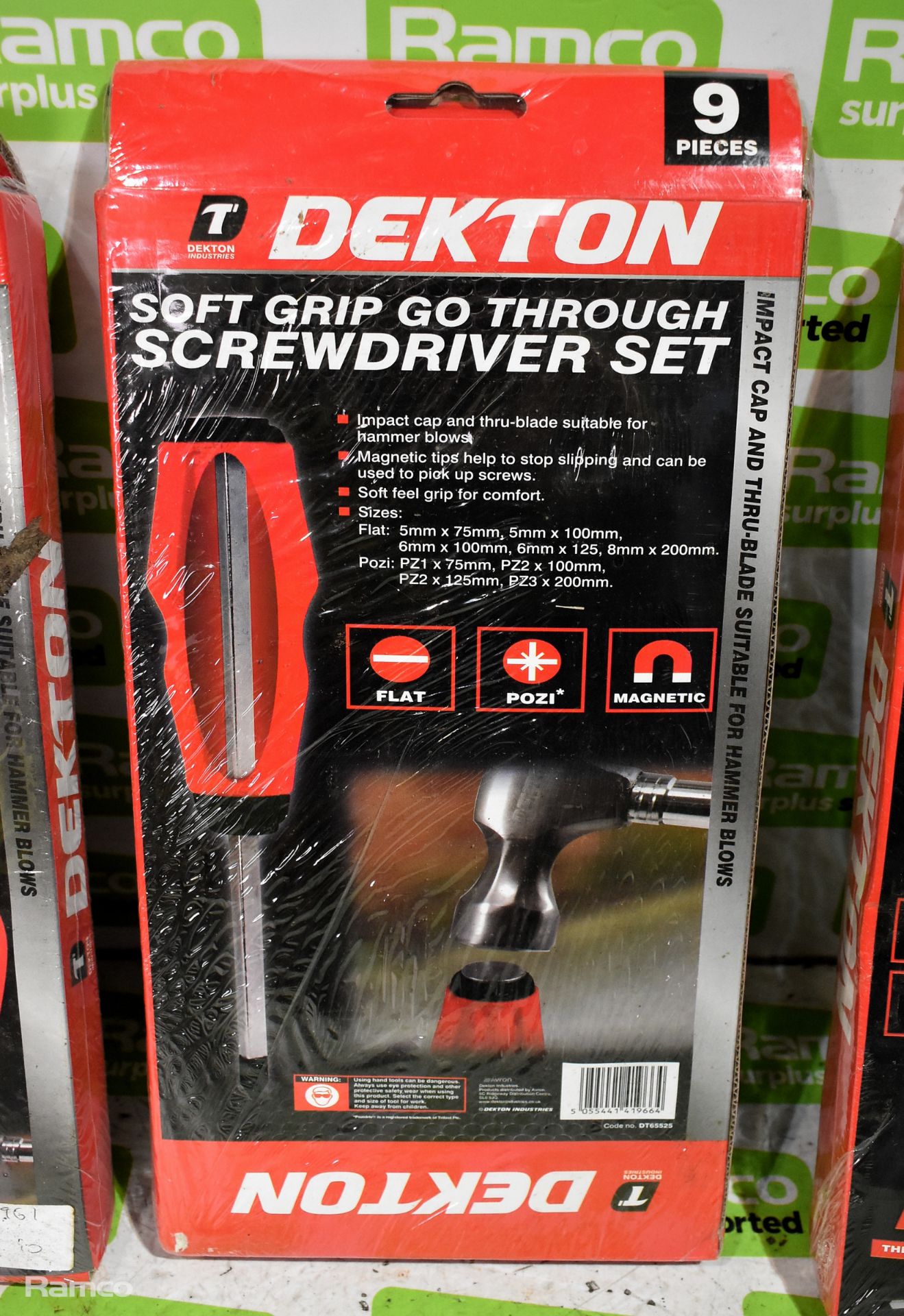 3x Dekton 9 piece Soft grip go through screwdriver sets - Image 3 of 3