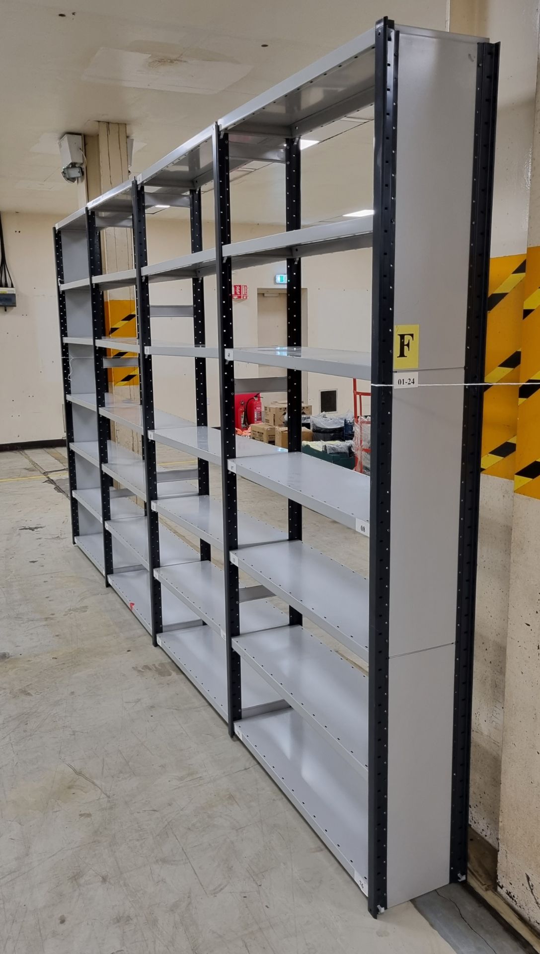 2x sets of Industrial 4 bay shelving assemblies - see description for details - Image 3 of 6