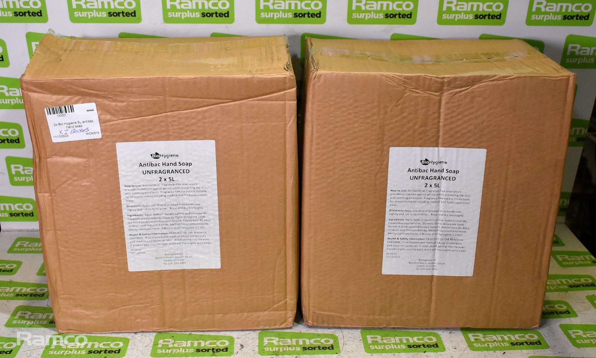 2x boxes of 2 bottles of Bio Hygiene 5L anti bac hand soap - Image 2 of 2