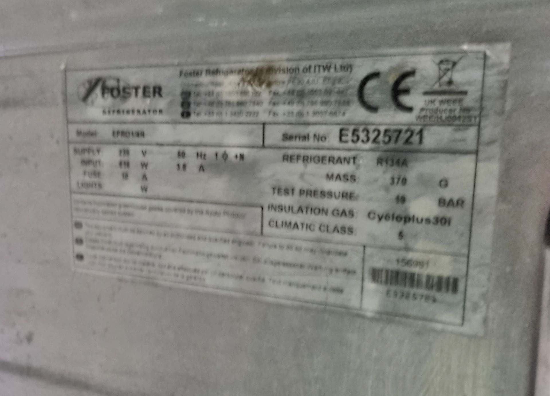Foster EPRO1/4H refrigerator - L 2320 x W 700 x H 830mm - 4 door - Image 4 of 6