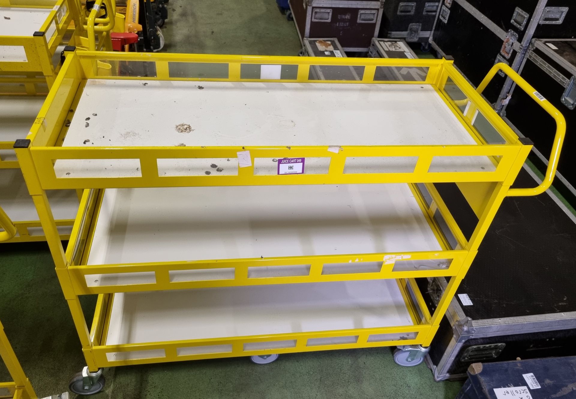 Yellow 3-tier general use trolley - W 1440 x D 550 x H 1150mm - Image 5 of 5