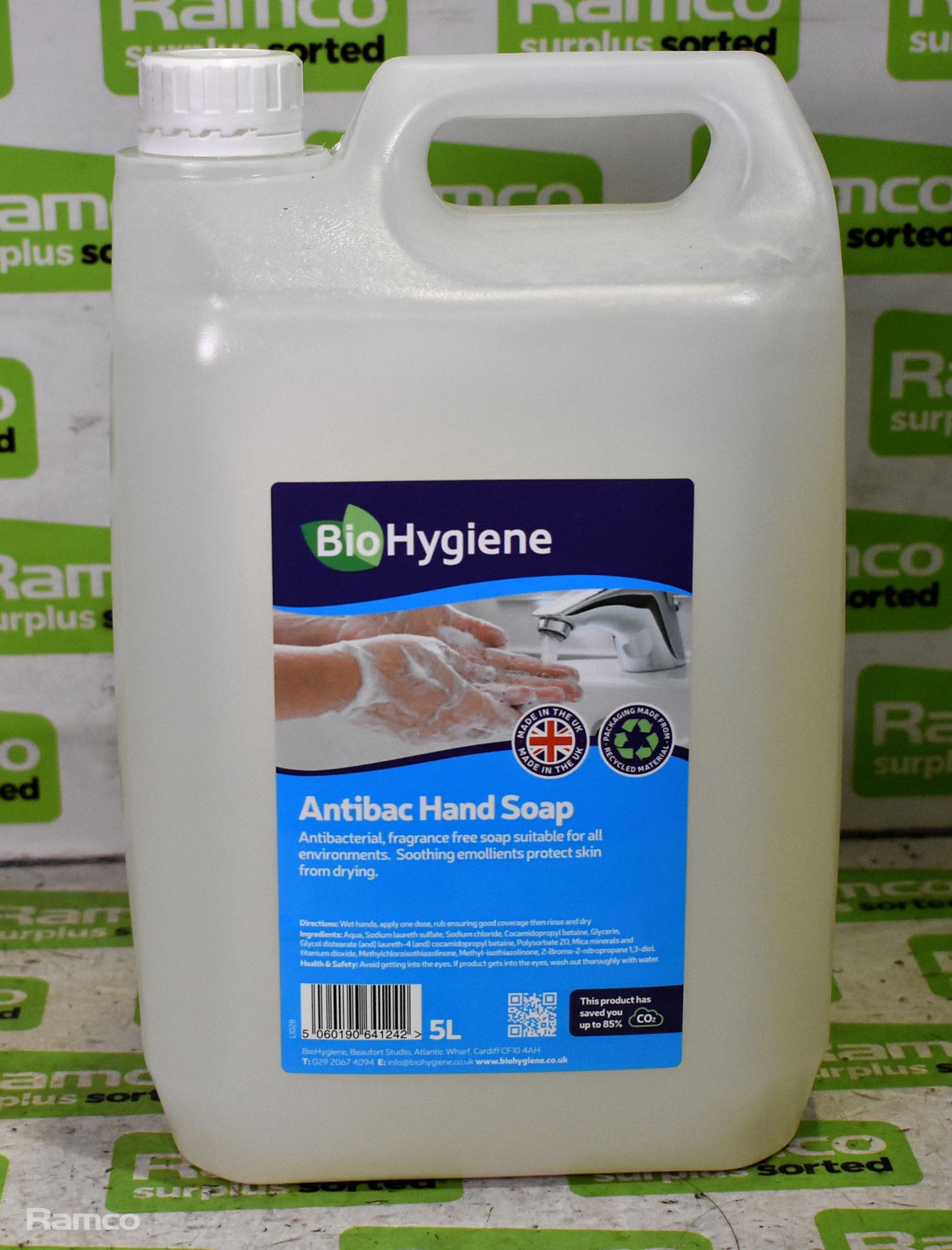 2x boxes of 2 bottles of Bio Hygiene 5L anti bac hand soap