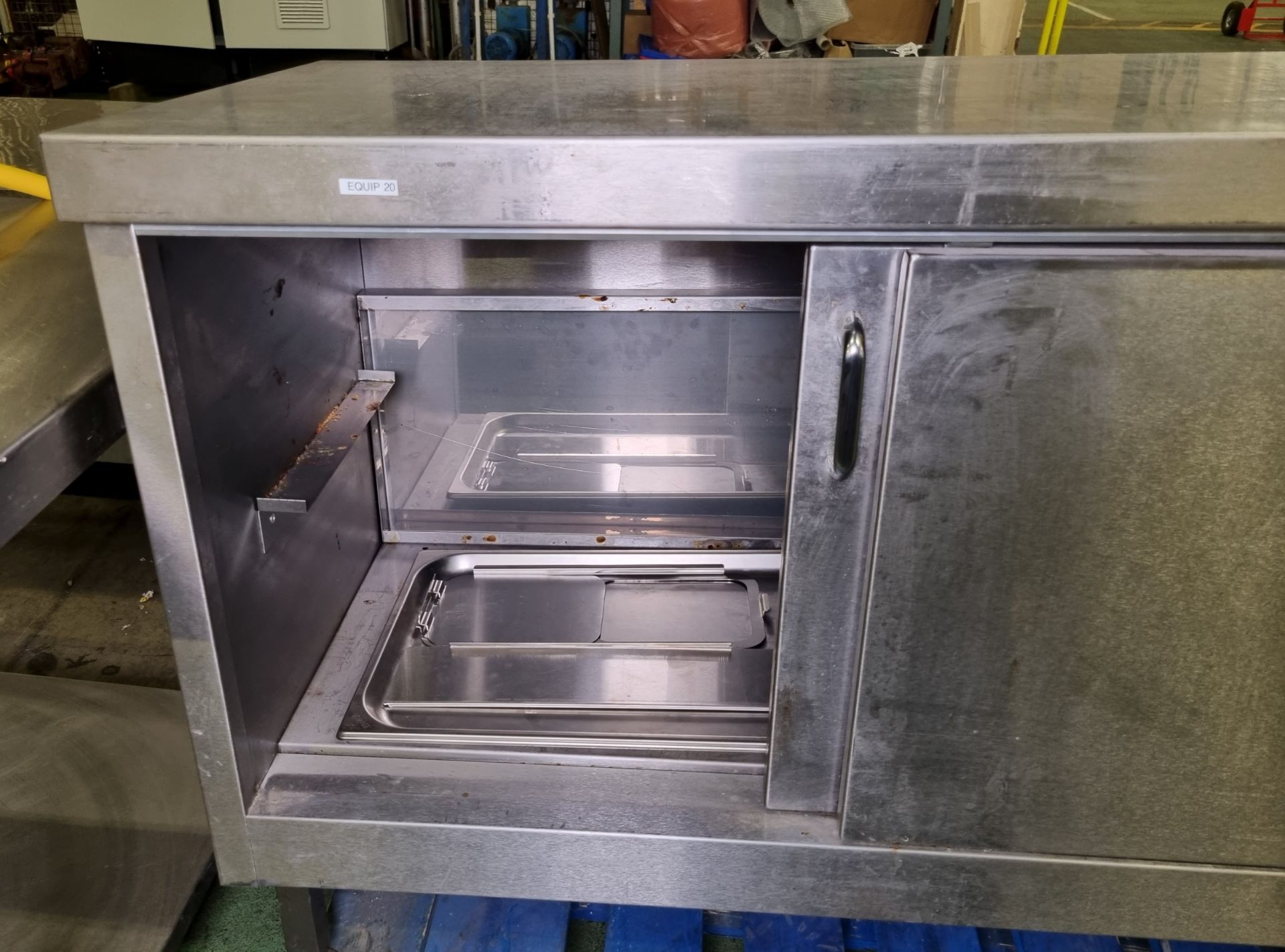 Bridge Catering stainless steel double sliding door hot cupboard - W 1280 x D 550 x H 760mm - Image 5 of 7