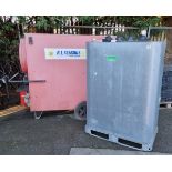 Silos Helios 200C portable diesel oil heater with 1000 Ltr fuel tank - Heater dimensions L 2650