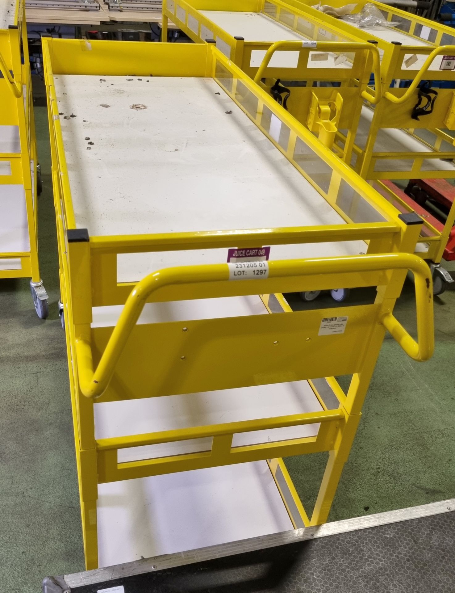 Yellow 3-tier general use trolley - W 1440 x D 550 x H 1150mm - Image 3 of 5