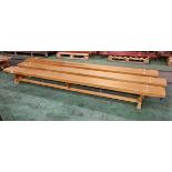 3x Niels Larsen wooden balance benches - L 3350 x W 350 x H 350mm - 24kg