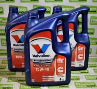 3x 5L bottles of Valvoline Premium Blue 7800 15W-40 heavy duty diesel oil