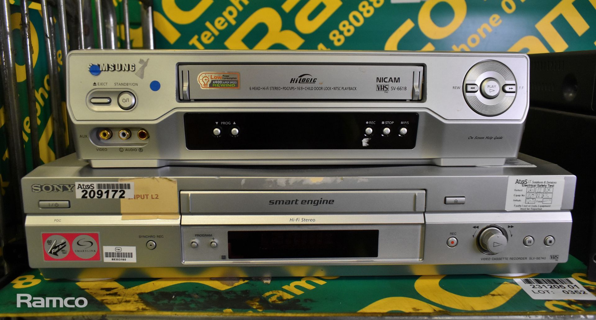 Samsung DVD-SR270M DVD recorder, Sony SLV-SE740 video cassette recorder, Samsung SV-661B - Image 2 of 8