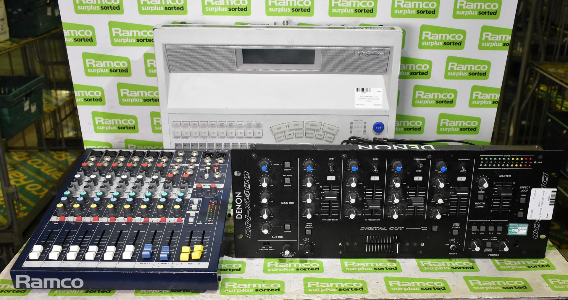 360 Systems SC-182 Shortcut personal audio editor, Denon DN-X400 4 channel DJ mixer