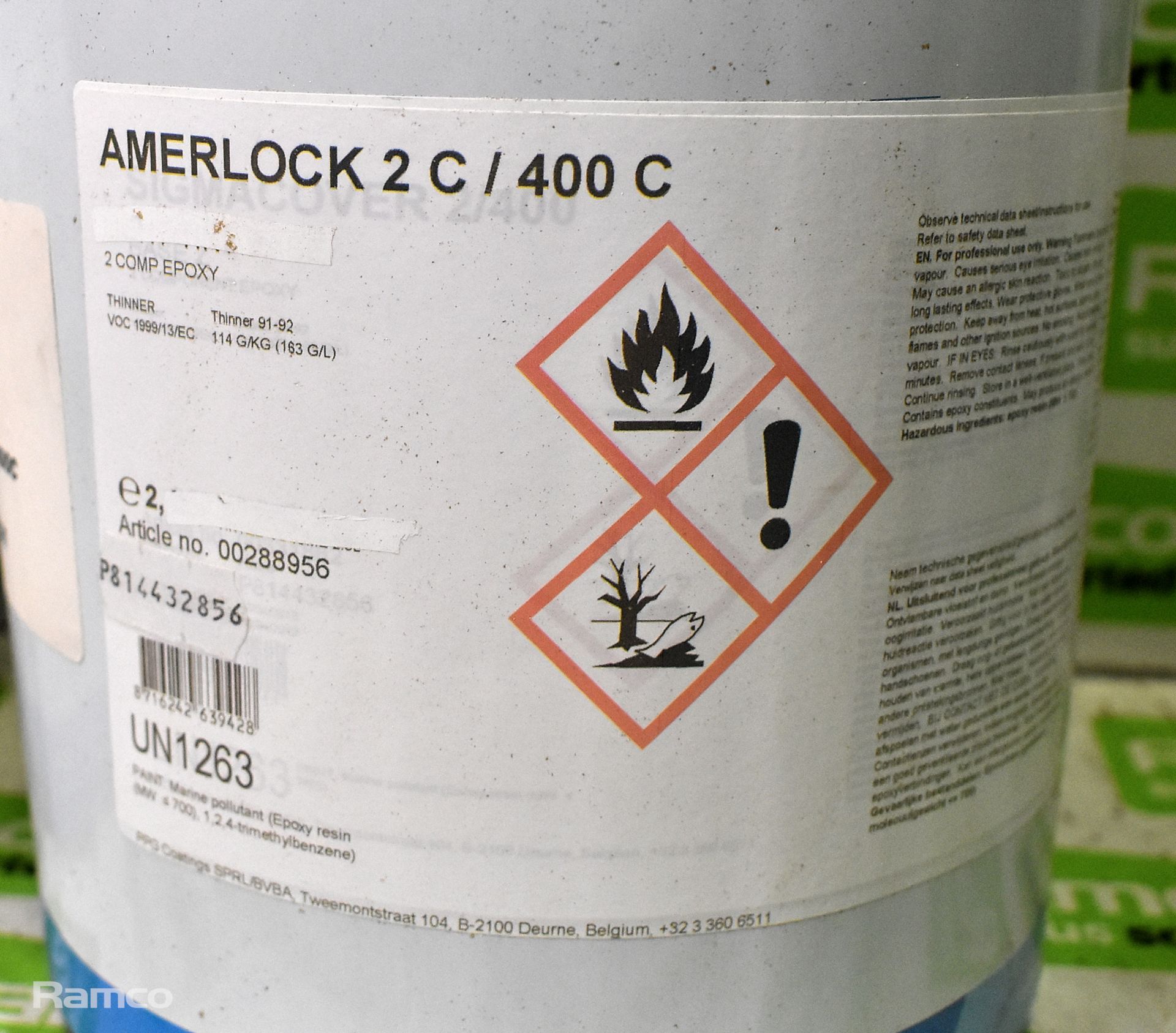 2x sets of Amerlock 400C 2-part black paint - 2 tins per set - Image 6 of 6