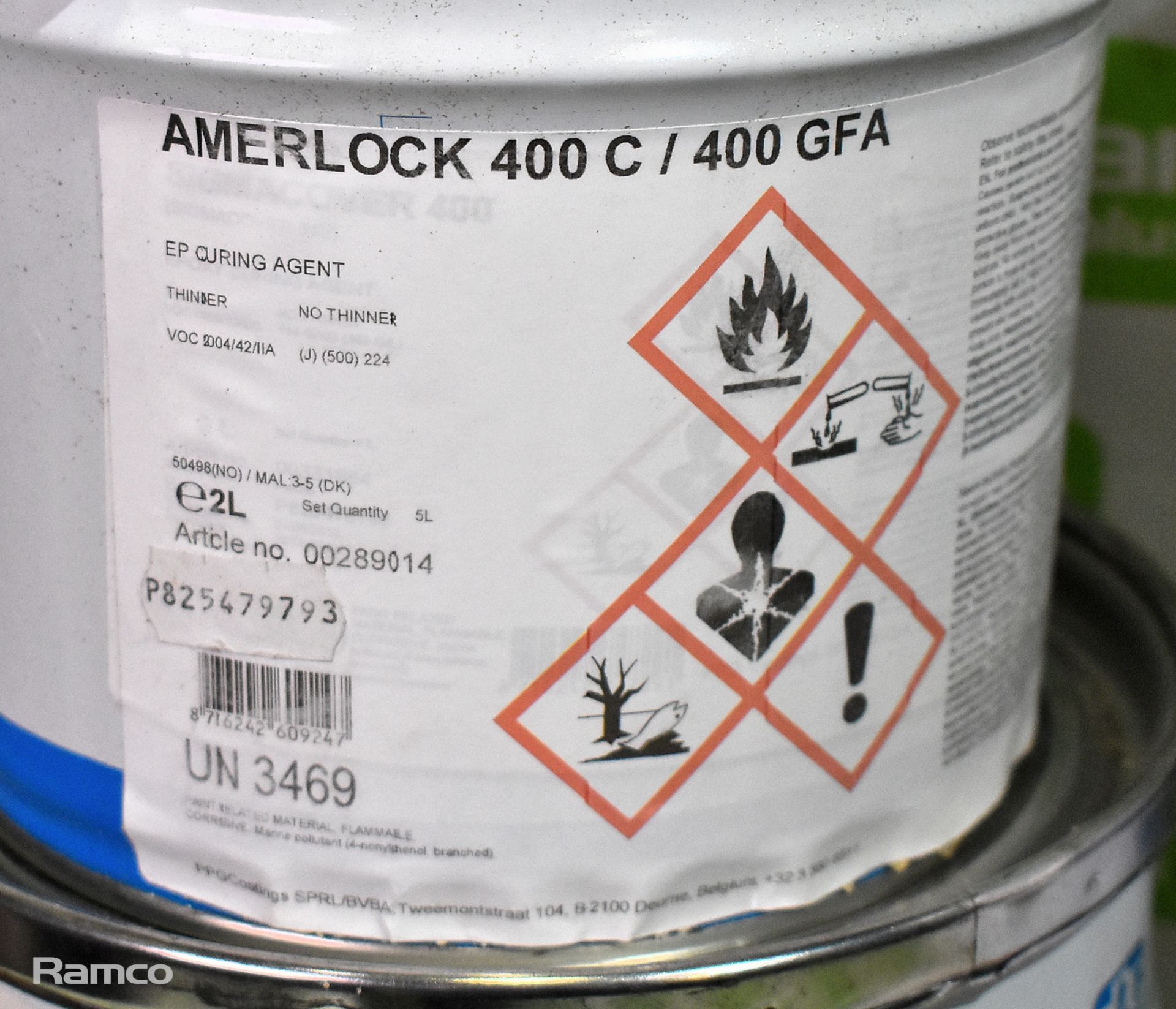 2x sets of Amerlock 400C 2-part black paint - 2 tins per set - Image 3 of 6