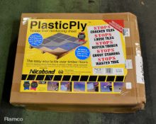 2x Boxes of plastic ply timber floor tile reinforcing - 12x4 sheets per pack