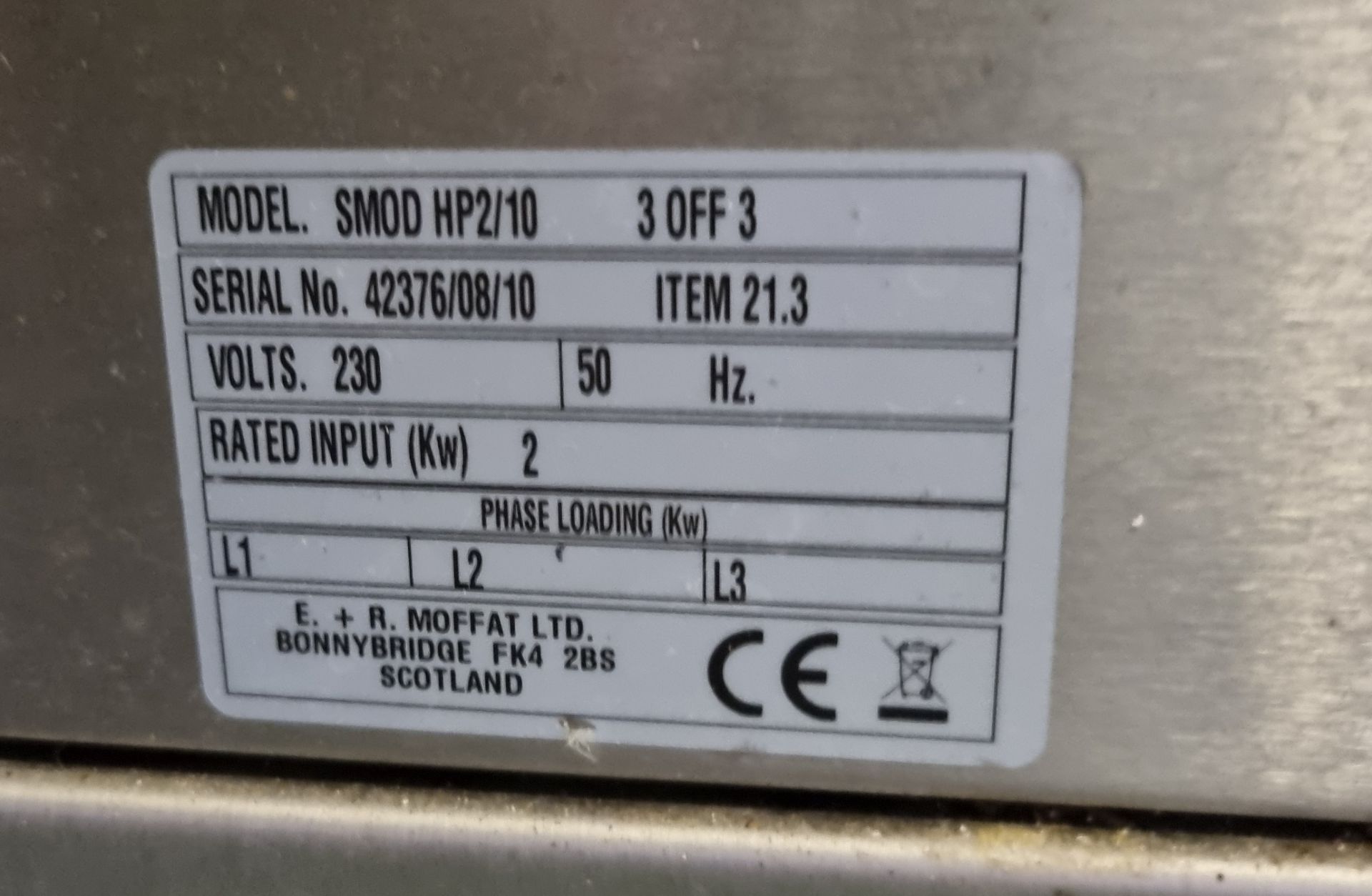 Moffat SMOD HP2/10 - electric mobile twin plate warmer - W 480 x D 800 x H 1020 mm - Image 3 of 5