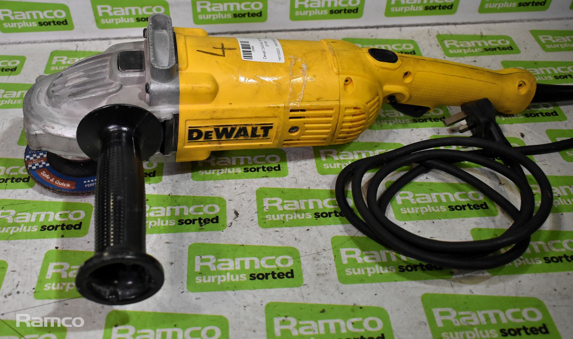 Dewalt DCW210 18V cordless variable speed palm sander - UNIT ONLY, Dewalt DWE492 240V angle grinder - Image 6 of 8