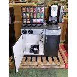 Hot drinks utility cabinet with Flavia hot drink dispenser & 15 drawer merchandiser