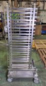 Stainless steel 20 tray mobile oven rack - W 470 x D 720 x H 1720mm