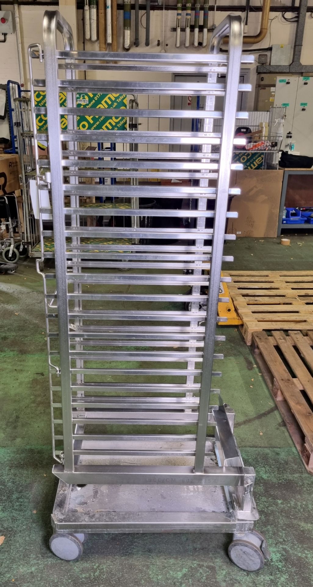 Stainless steel 20 tray mobile oven rack - W 470 x D 720 x H 1720mm