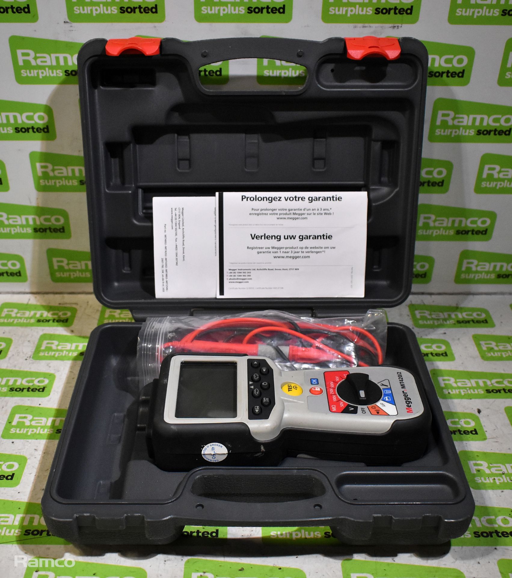 Megger MIT420/2 Cat IV insulation resistance tester with cables and storage case