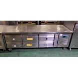 Polar DA 465 stainless steel 6 drawer base counter fridge - W 1800 x D 700 x H 630mm