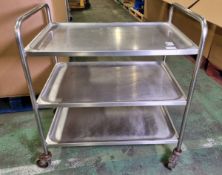 Stainless steel 3 tier trolley - W 880 x D 590 x H 950mm