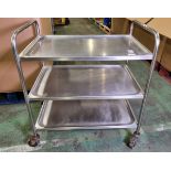 Stainless steel 3 tier trolley - W 880 x D 590 x H 950mm