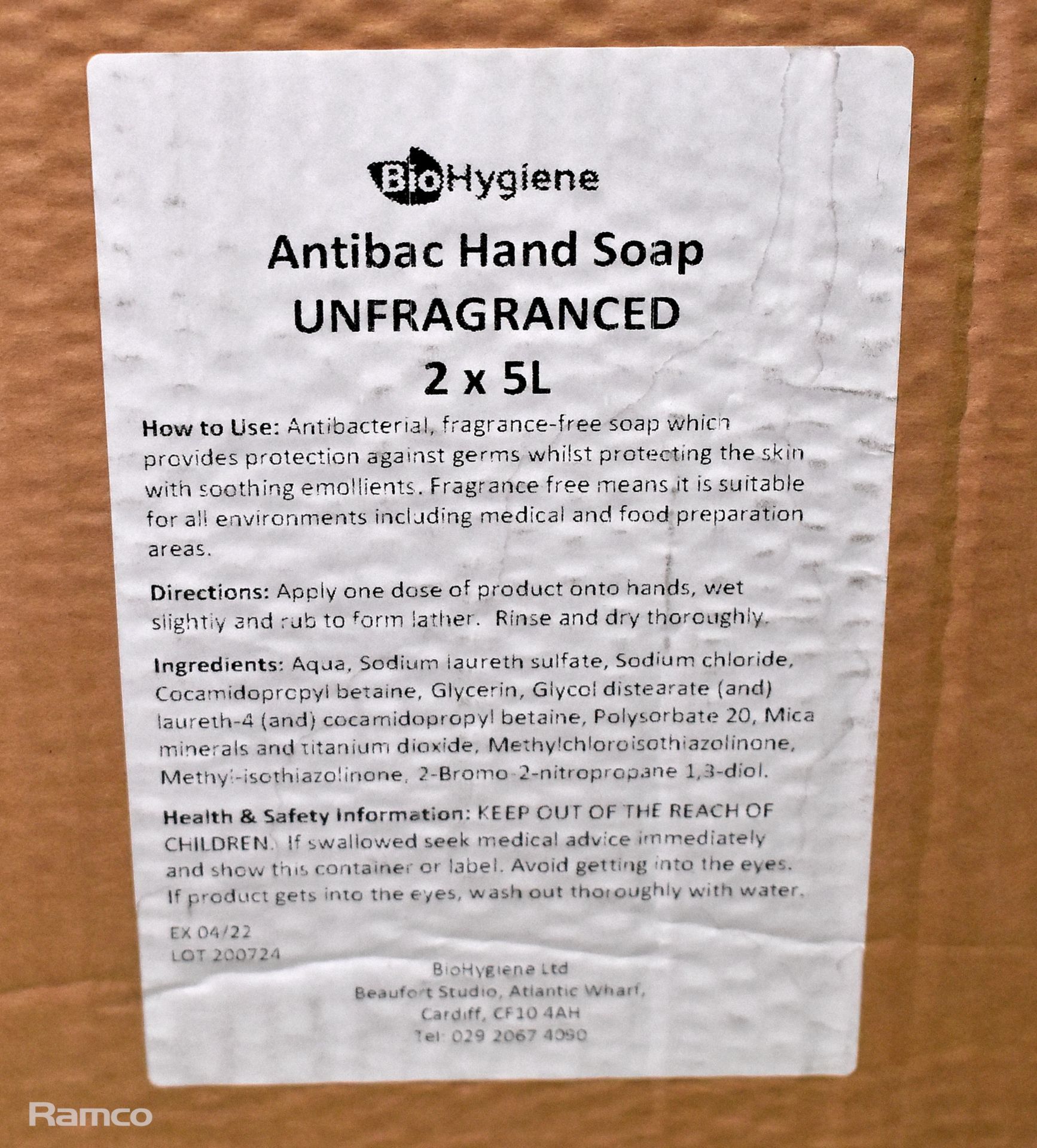 2x boxes of 2 bottles of Bio Hygiene 5L anti bac hand soap - Image 3 of 4