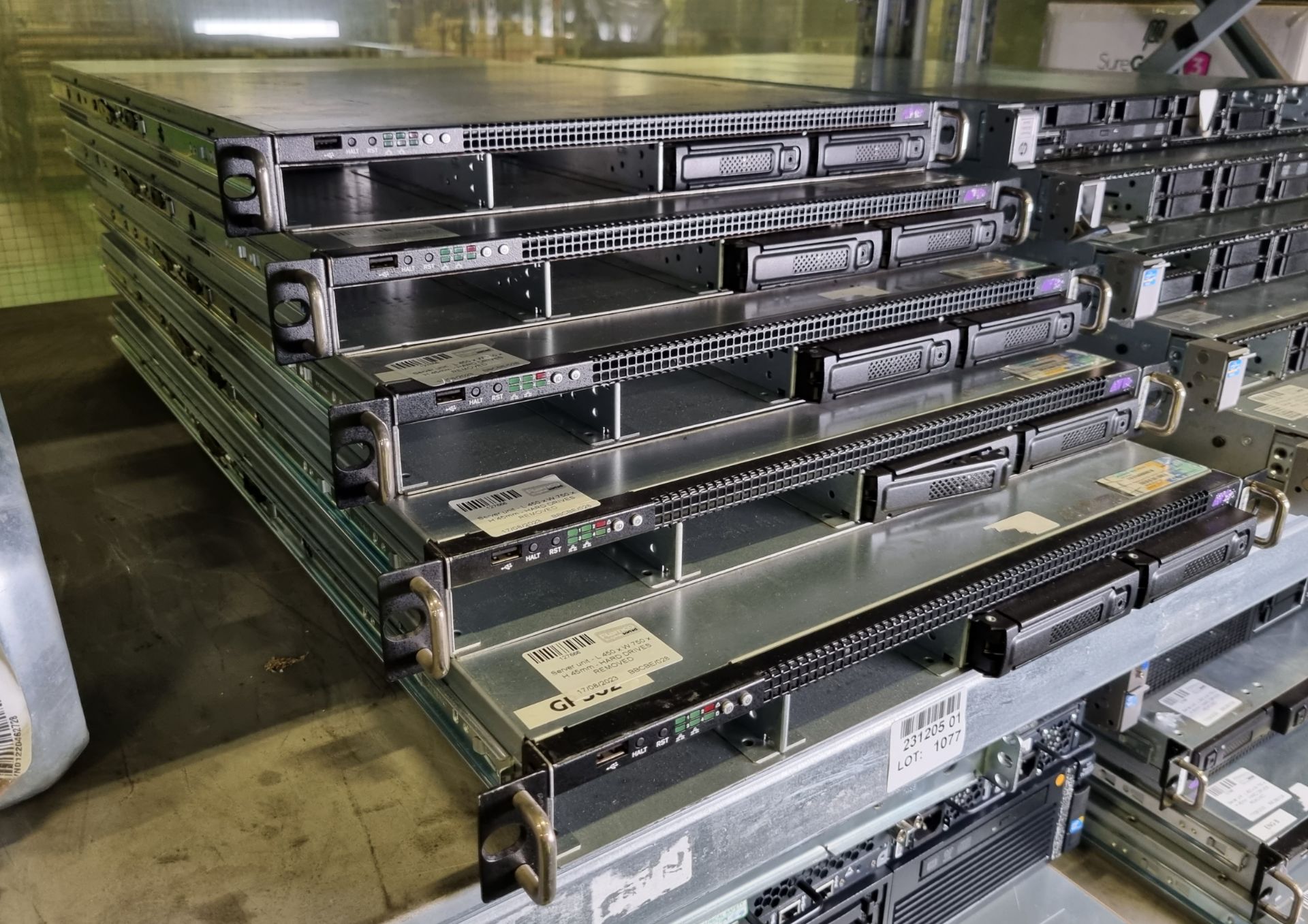 5x Server units - L 750x W 450 x H 45mm - HARD DRIVES REMOVED - Image 2 of 5