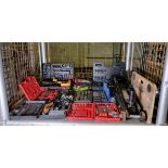 Workshop tools and equipment - Halfords socket sets (incomplete), trolley jack, 12V scissor jack