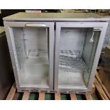 Husky HUS-C2-HY-SILVER-PLAIN undercounter display fridge double glass doors - AS SPARES OR REPAIRS