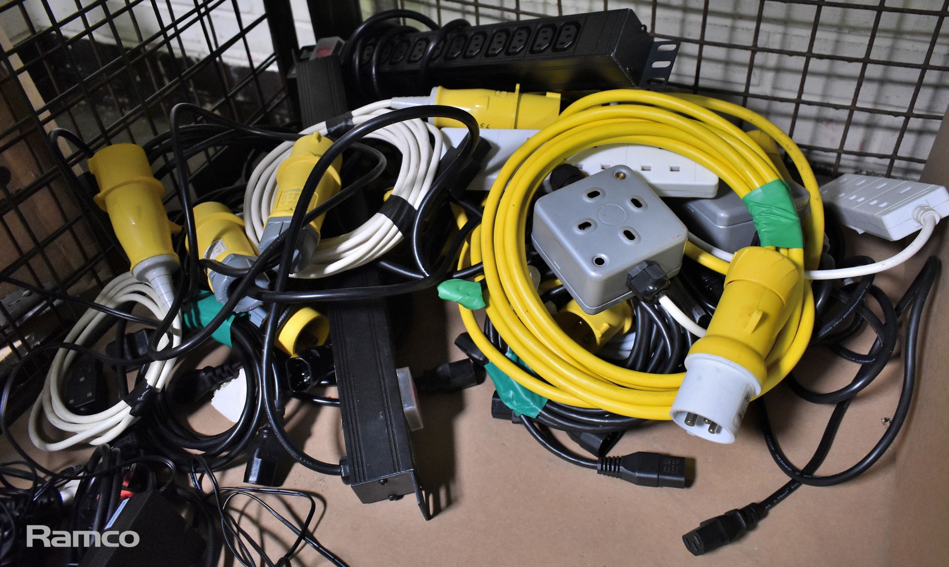 Electrical accessories - 110V multi gang 3 pin and IEC C13 extension leads, headphones - Image 3 of 6