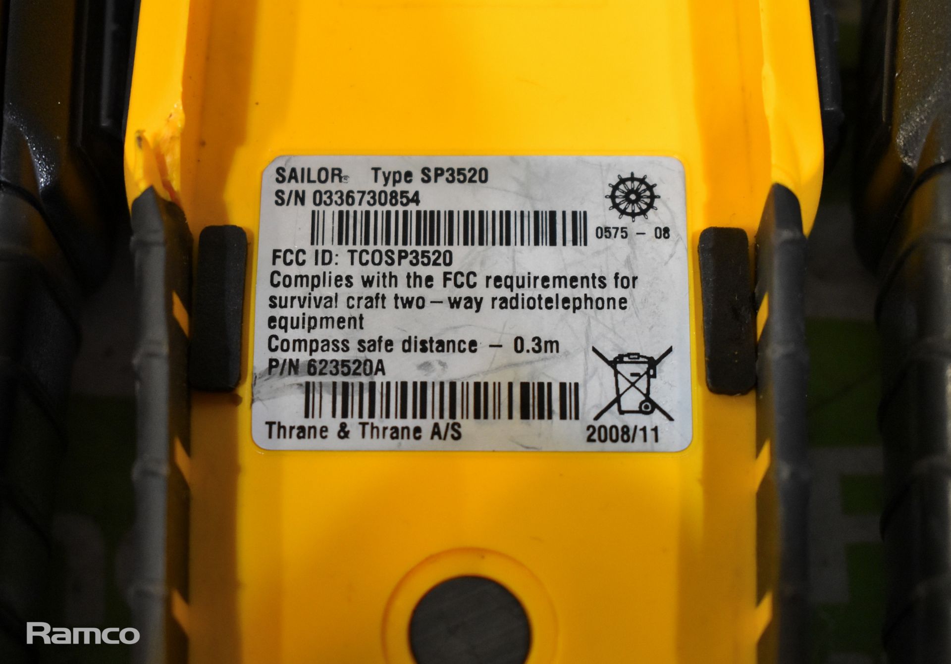 5x Thrane & Thrane Sailor SP3520 walkie talkies - NO BATTERIES, 2x Thrane & Thrane Sailor SP3510 - Image 4 of 4