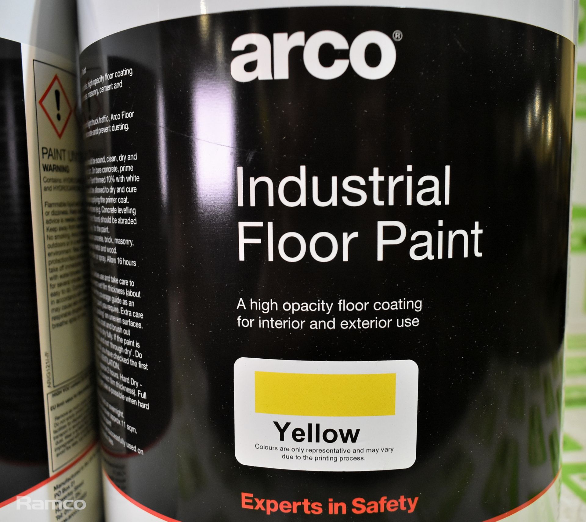 4x 5L tins of yellow Arco industrial floor paint - Image 2 of 2