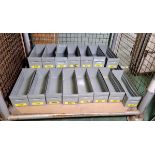 23x Metal storage trays - L 450 x W 140 x H 130mm