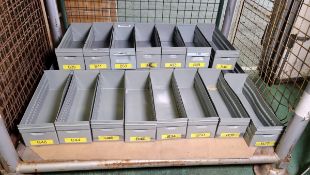 23x Metal storage trays - L 450 x W 140 x H 130mm