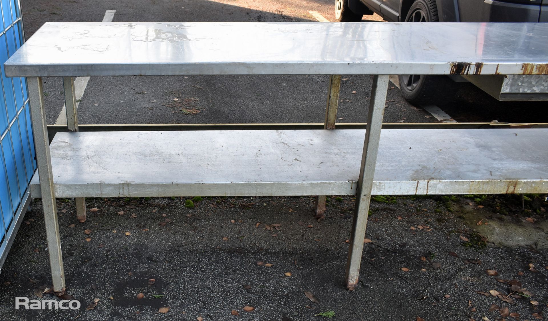 Stainless steel preparation table with tin can opener location - L 2340 x W 650 x H 880mm - Bild 4 aus 4