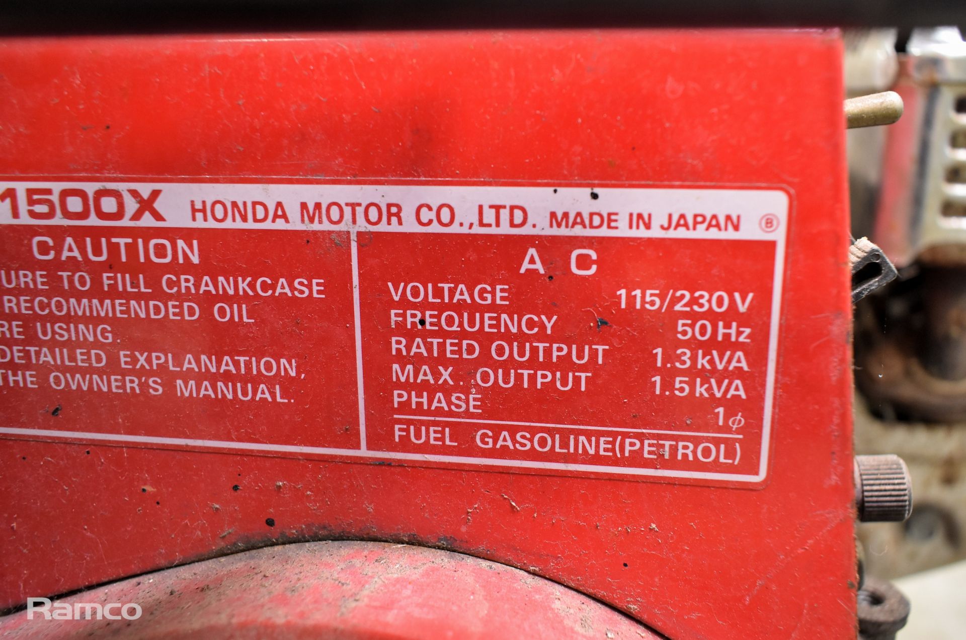 Honda EG1500X petrol powered generator - Image 3 of 6