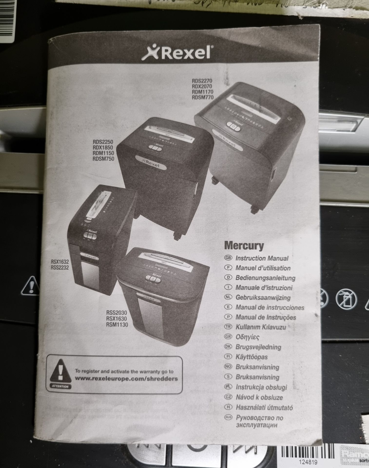 Rexel RDX1850 large paper shredder - 18 sheet capacity - MISSING MAIN ON / OFF BUTTON - Bild 6 aus 6