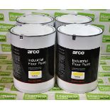 4x 5L tins of yellow Arco industrial floor paint