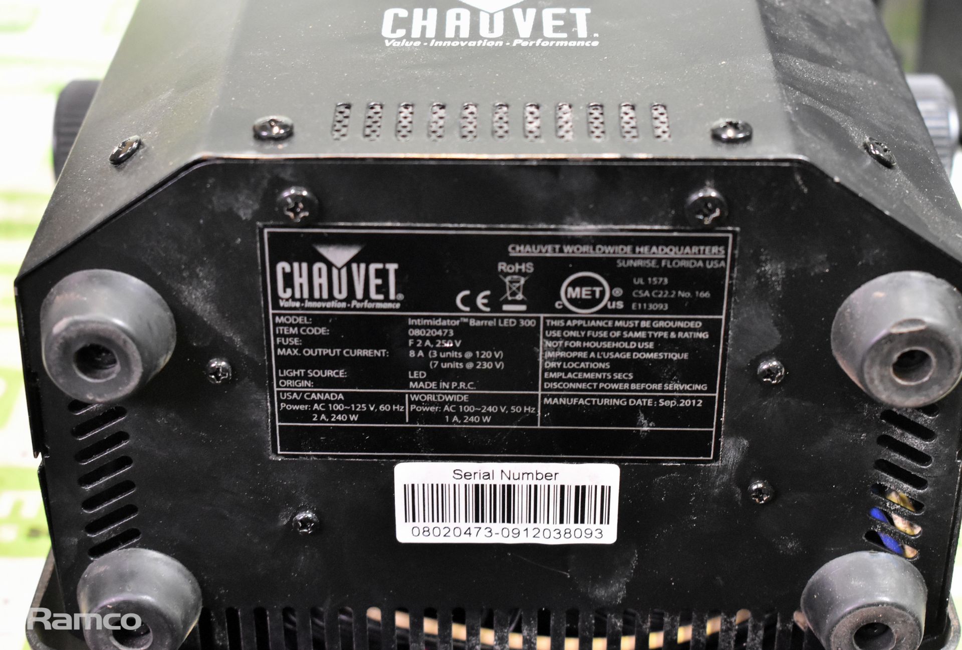 Chauvet 300 light barrel, 2x Chauvet light barrels - Image 10 of 10
