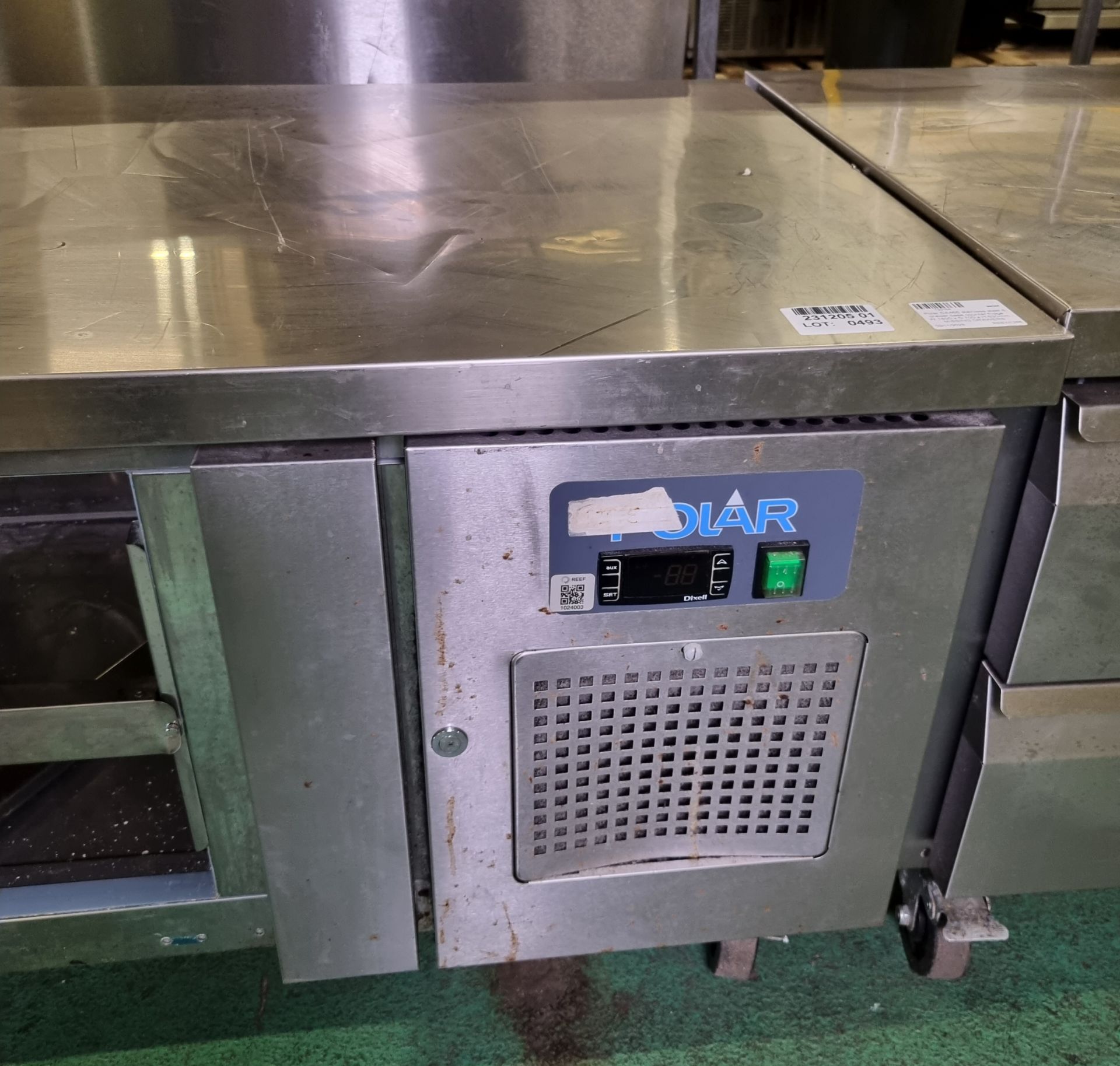 Polar DA 465 stainless steel 6 drawer base counter fridge - W 1800 x D 700 x H 630mm - Image 3 of 5